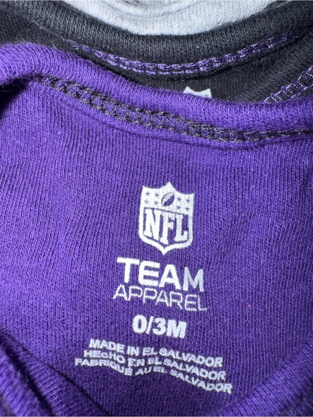 NFL Baltimore Ravens Infant Bodysuit 3-Pack - Black, Purple, Gray
